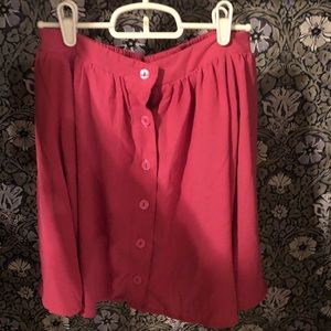MINKPINK Pink Button Front Mini Skirt Sz M